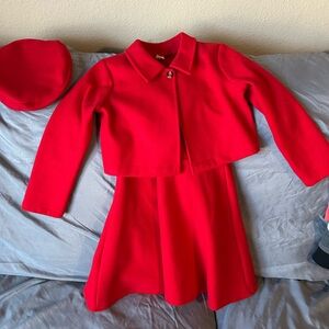SHEIN Kids Bold Red Jacket and Dress Ensemble